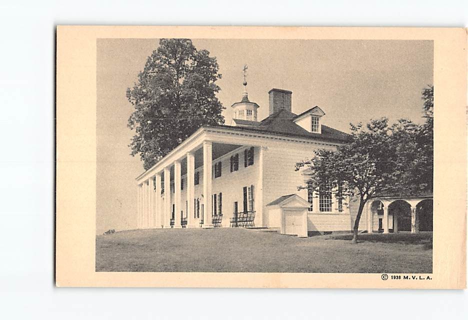 Postcard The Mount Vernon Mansion East Front Virginia USA