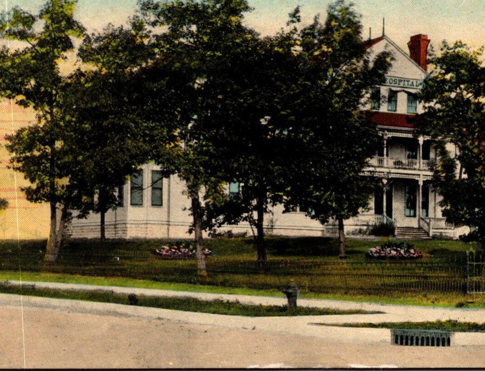 Escanaba Michigan Delta County Hospital Divided Back Postcard Posted 1913