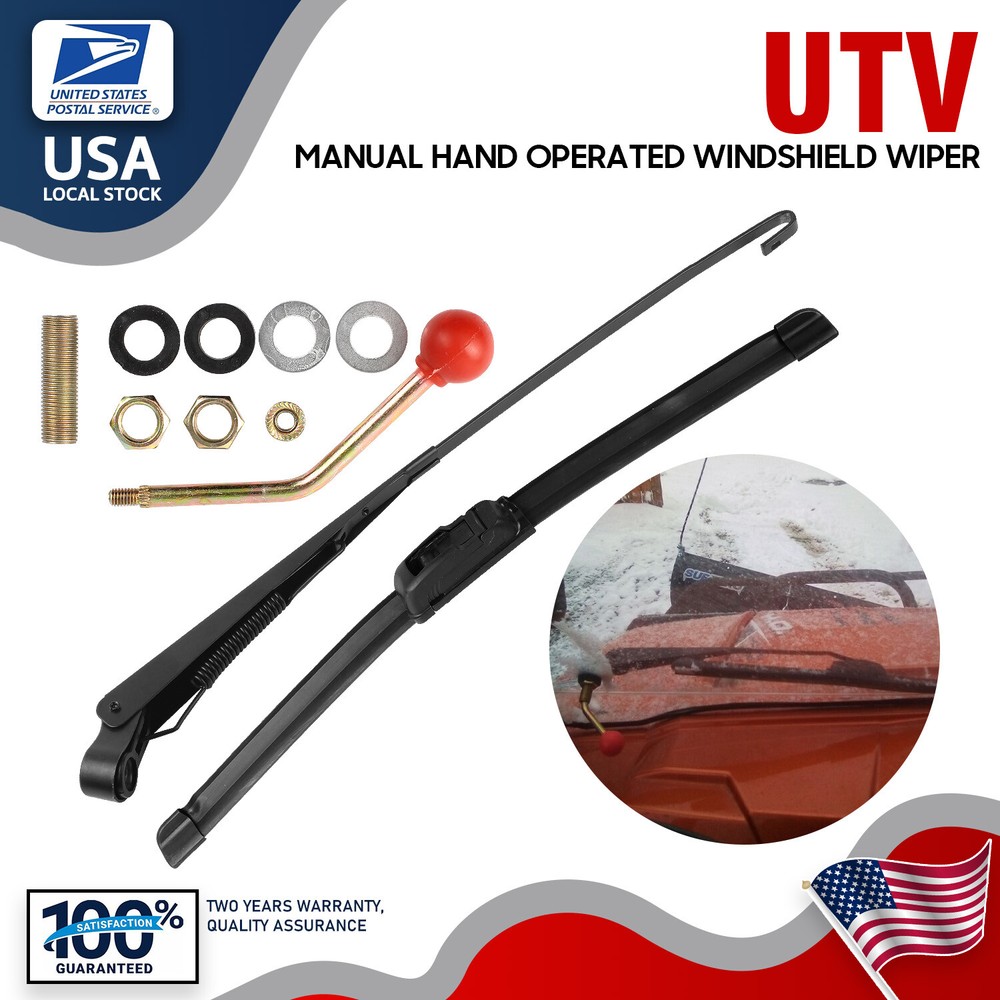 Universal UTV Hand Front Operated Windshield Wiper Kit For Polaris Ranger RZR