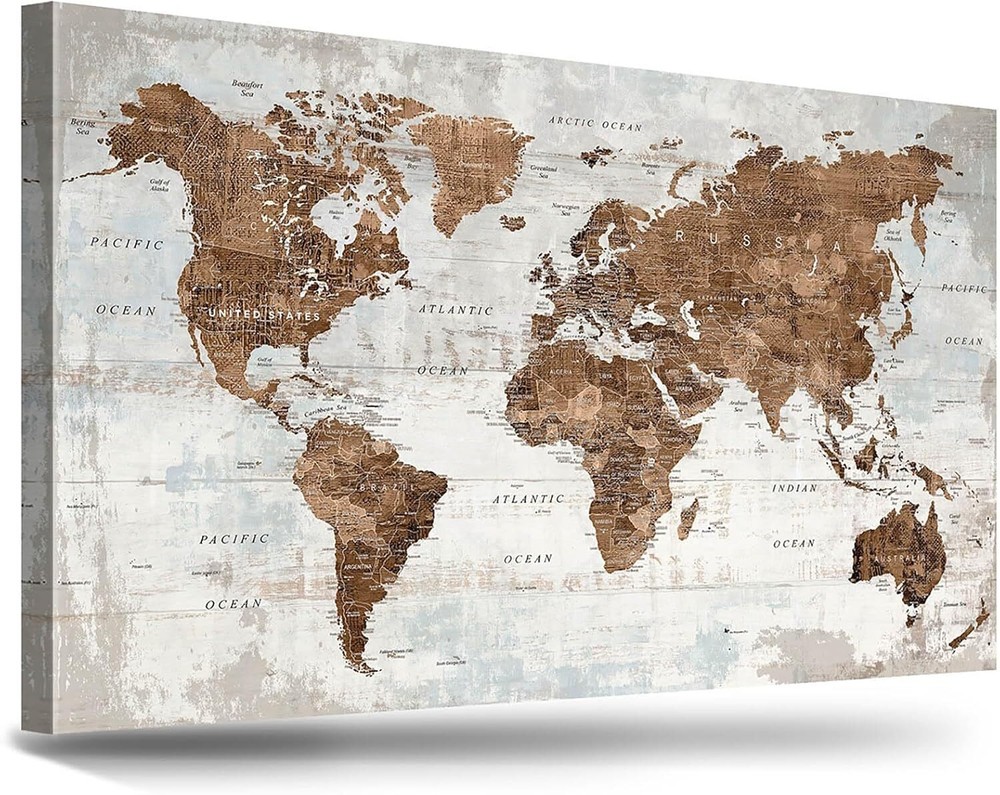 Office Wall Art for Living Room 60'' x 40'' (Assembly Frame), 3 - Brown