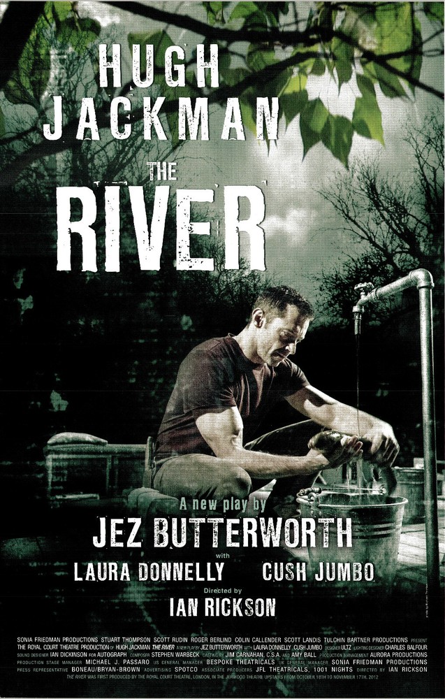 THE RIVER ~Orig 2014 Broadway Poster~ Laura Donnelly ~HUGH JACKMAN~ Cash Jumbo