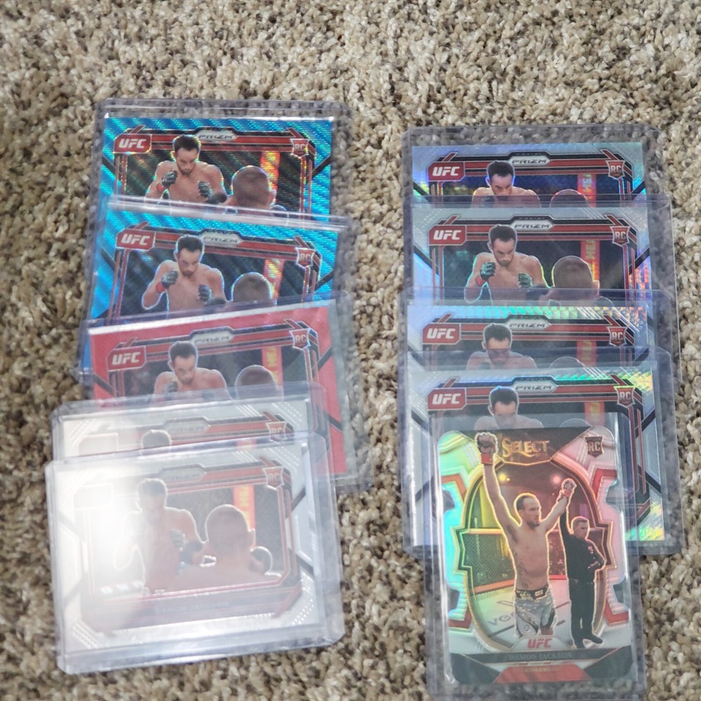 2023 Panini Prizm UFC Damon Jackson Rookie Lot, Red Wave, Blue Wave, Die Cut RC
