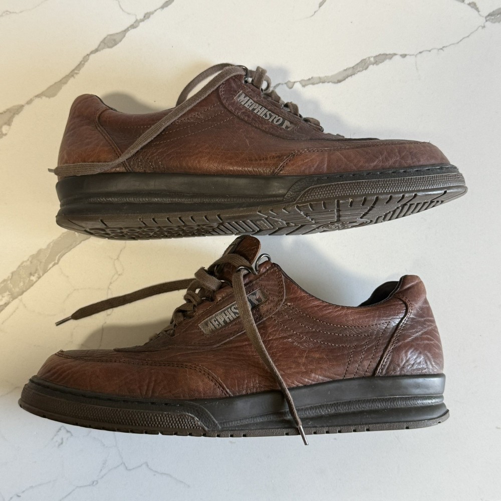 Mephisto Match Runoff Air Jet Brown Leather Sneakers Shoes Men’s Size 10