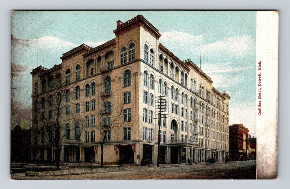 Detroit MI-Michigan, Cadillac Hotel, Advertising, Antique Vintage Postcard