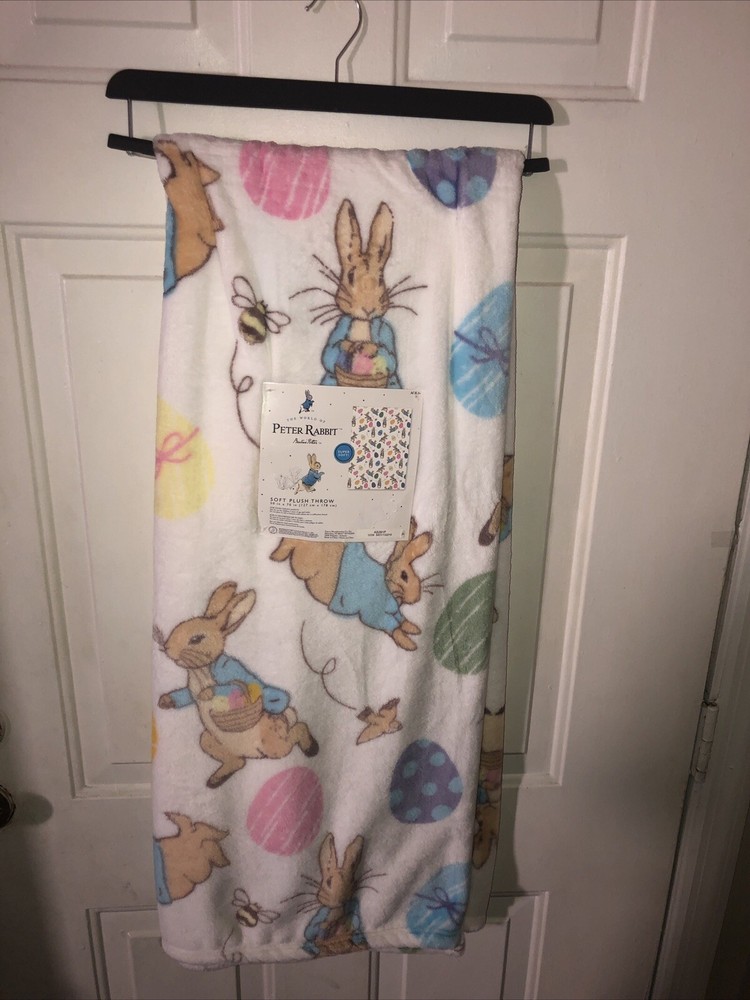Peter Rabbit Blanket Throw 50”x70” Soft Plush Easter