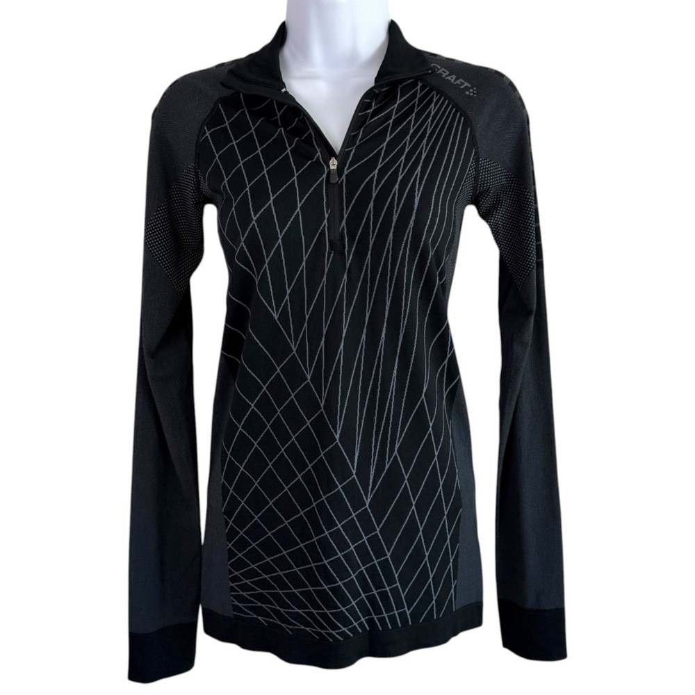 Craft Womens Active Intensity Base Layer Sz S Black 1/4 Zip Thermal Performance