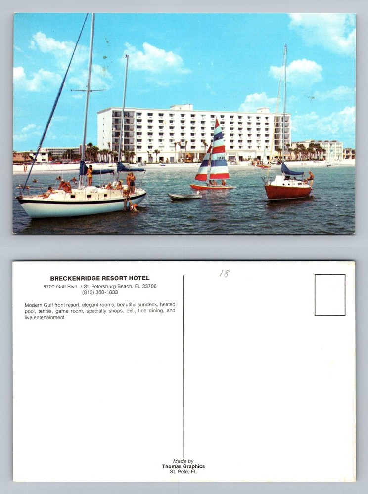 St. Petersburg Beach, FL-Florida, Breckenridge Resort Hotel Vintage Postcard