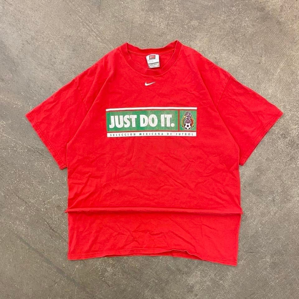 Vintage Mexico Soccer Nike Center Swoosh Just Do It Futbol T-Shirt Size XL