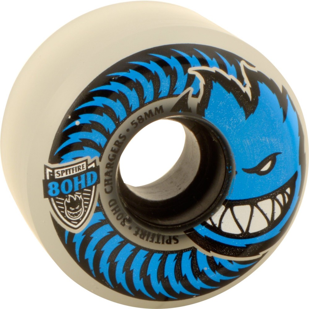 Spitfire 80hd Charger Conical 58mm Clear/Blue Skateboard Wheels (Set of 4)