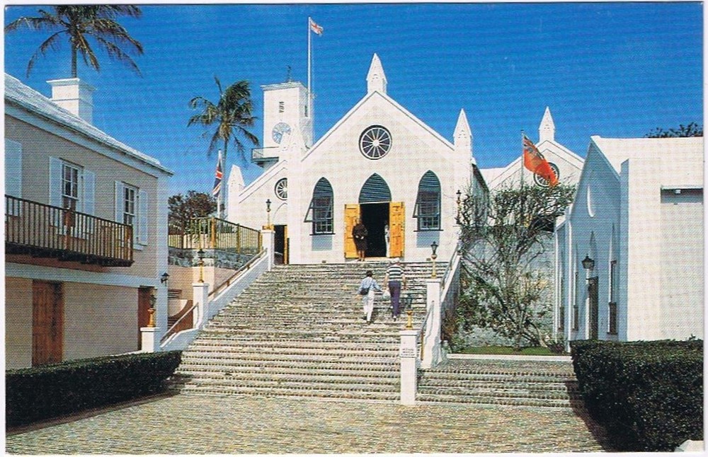 Postcard St George's Parish St Peter's Church Anglican Bermuda