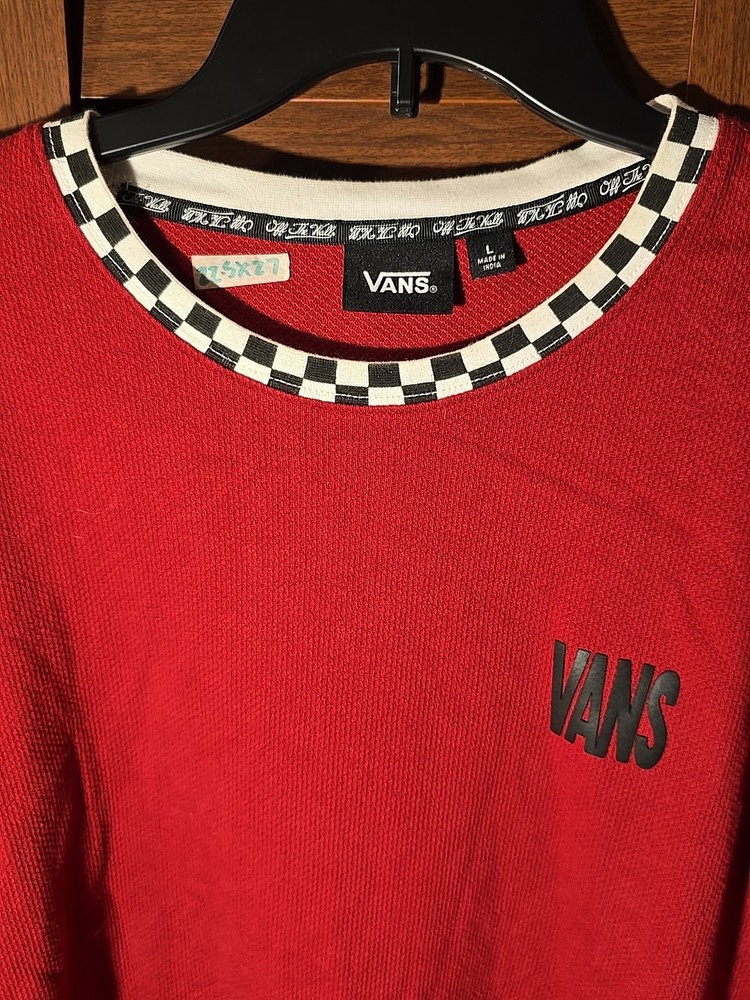 Vans Off The Wall  Long Sleeve  Red/ Maroon Size Large