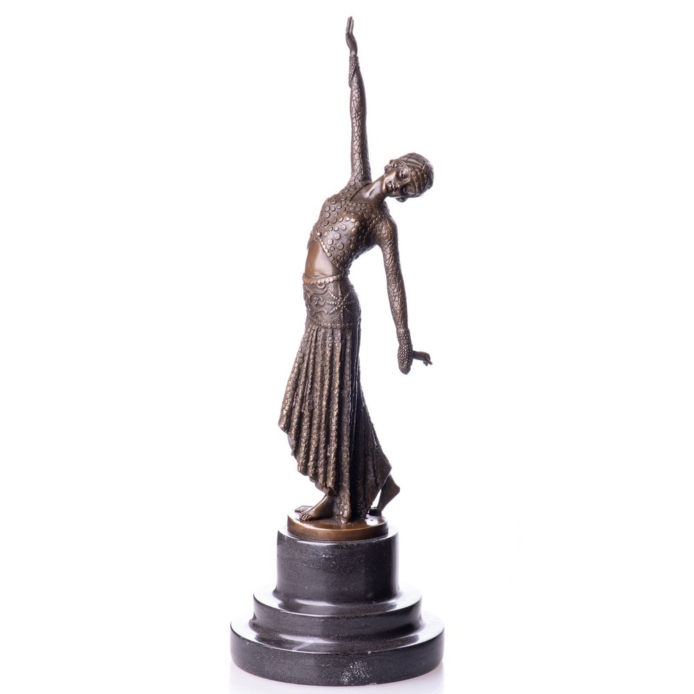 Art Deco Bronze Dancer Sculpture Elegant Vintage Figurine