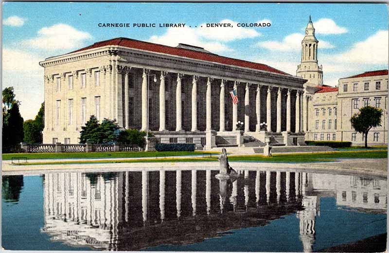 Postcard LIBRARY SCENE Denver Colorado CO m/09 AO6576