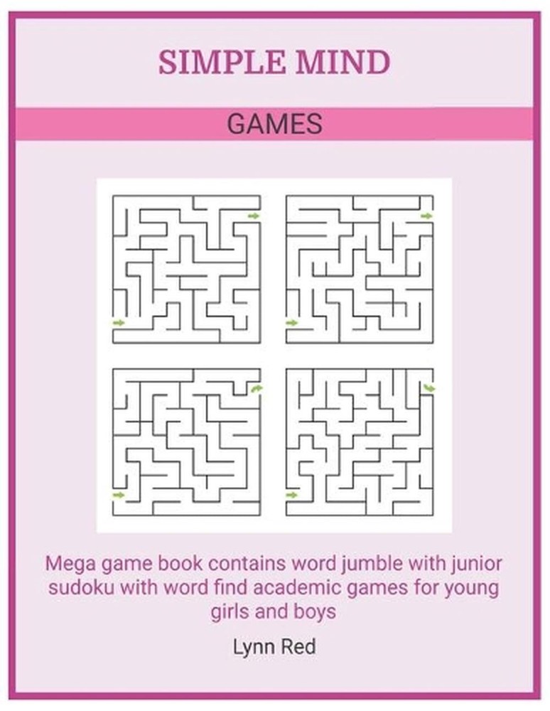 Simple Mind Games: Mega game book contains word jumble with junior sudoku with w