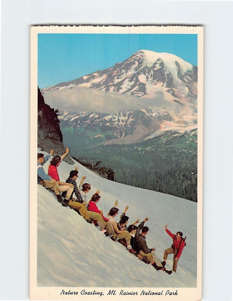 Postcard Nature Coasting Mt. Rainier National Park Washington USA