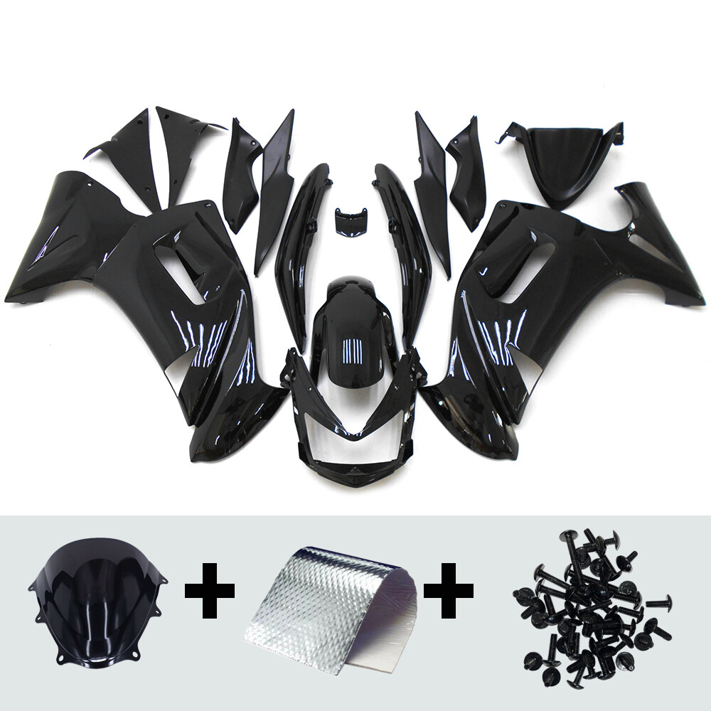 Vivid Black ABS Bodywork For Kawasaki ER-6F Ninja 650r 2006 2007 2008 Fairings