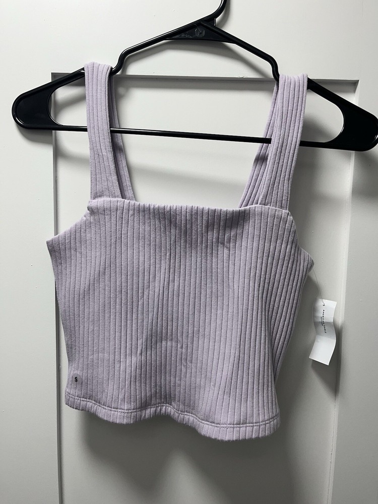 NWT American Eagle Lavender Ribbed Sleeveless Crop Top Small