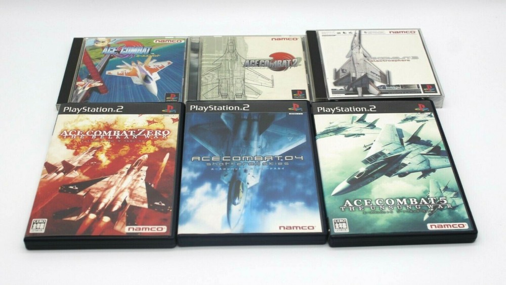 Lot of 6 PS1 ACE COMBAT 1/2/3 & PS2 4/5/Zero Set Sony PlayStation Japan import-image