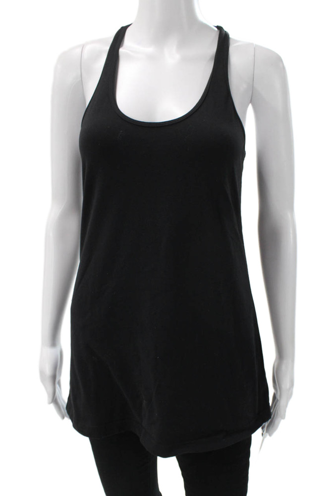 Lululemon Women Basic Black Nylon Blend Scoop Neck Sleeveless Tank Size 12Free Shipping in US $100+ Orders | $6.95 Orders Below