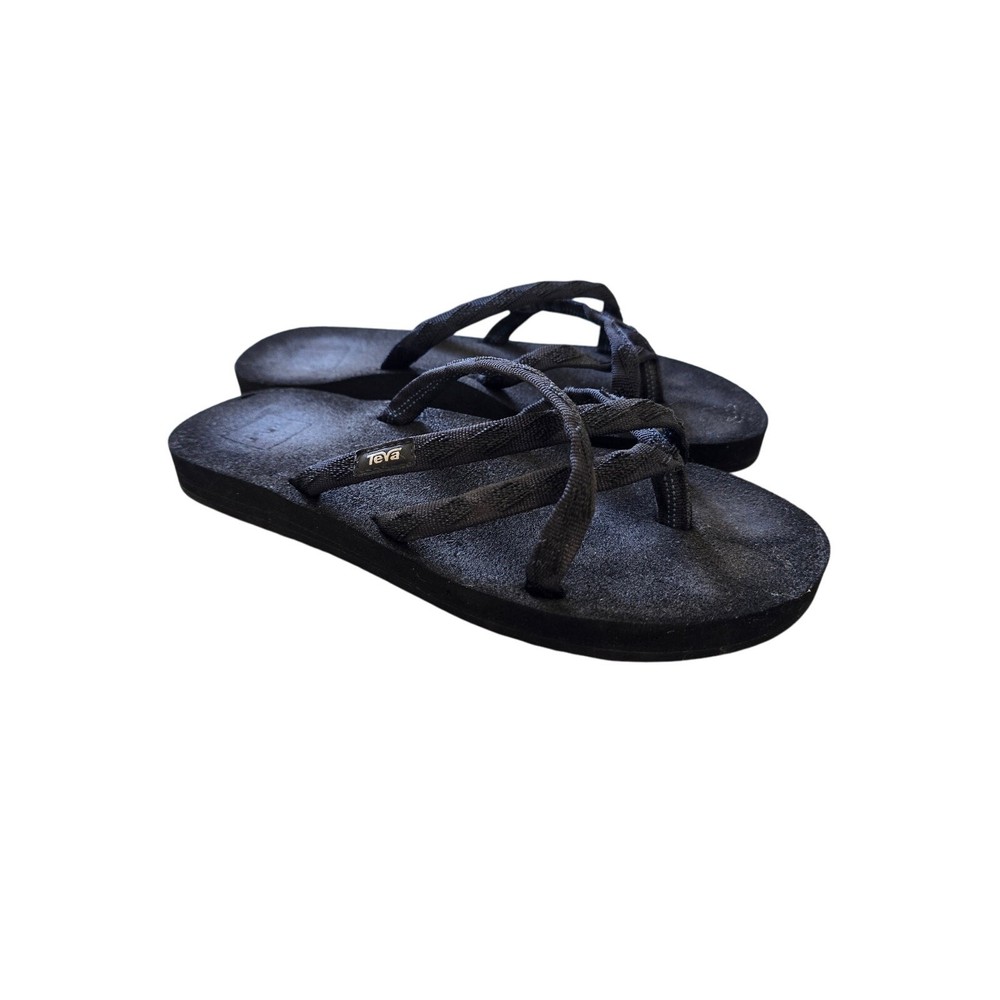 Teva Women's Olowahu Flip Flop Sandals Black Size 8