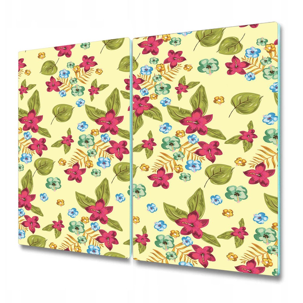 Glass Chopping Board Utensil Board Tropical Flowers Floral Tropical 2x30x52