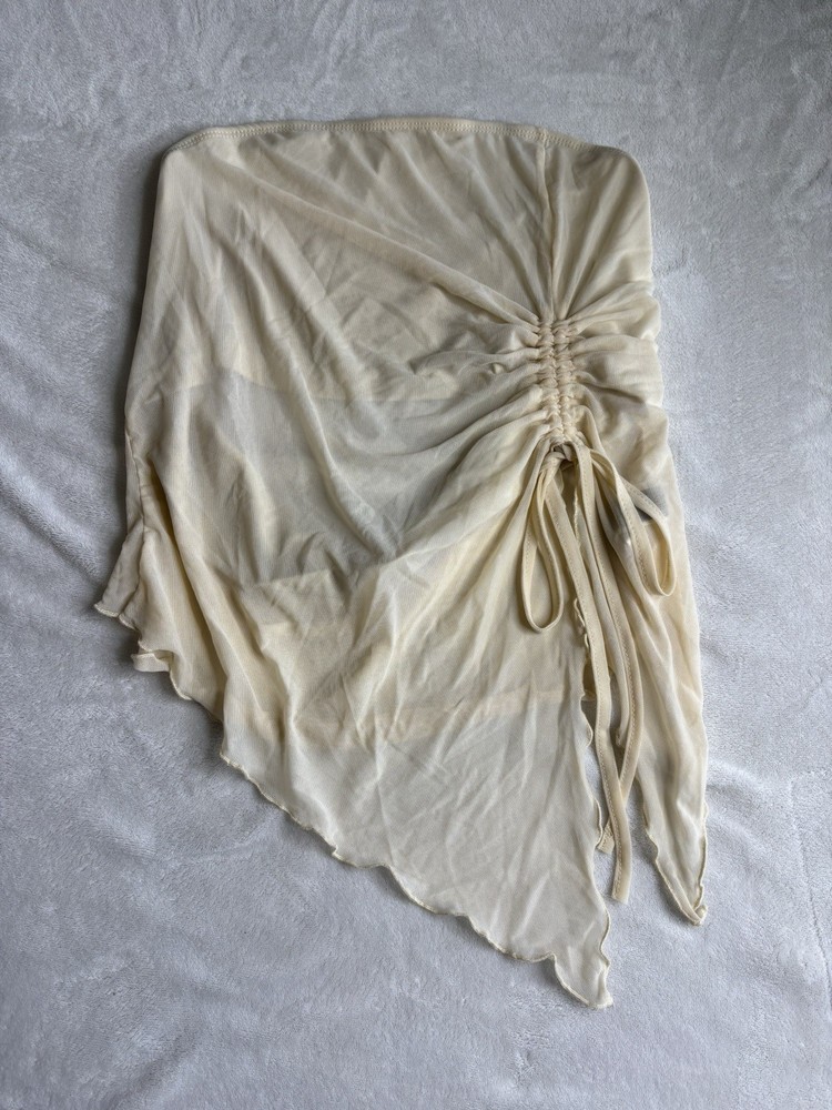 SHEIN OFF WHITE CROP TOP Y2K STYLE XXXL