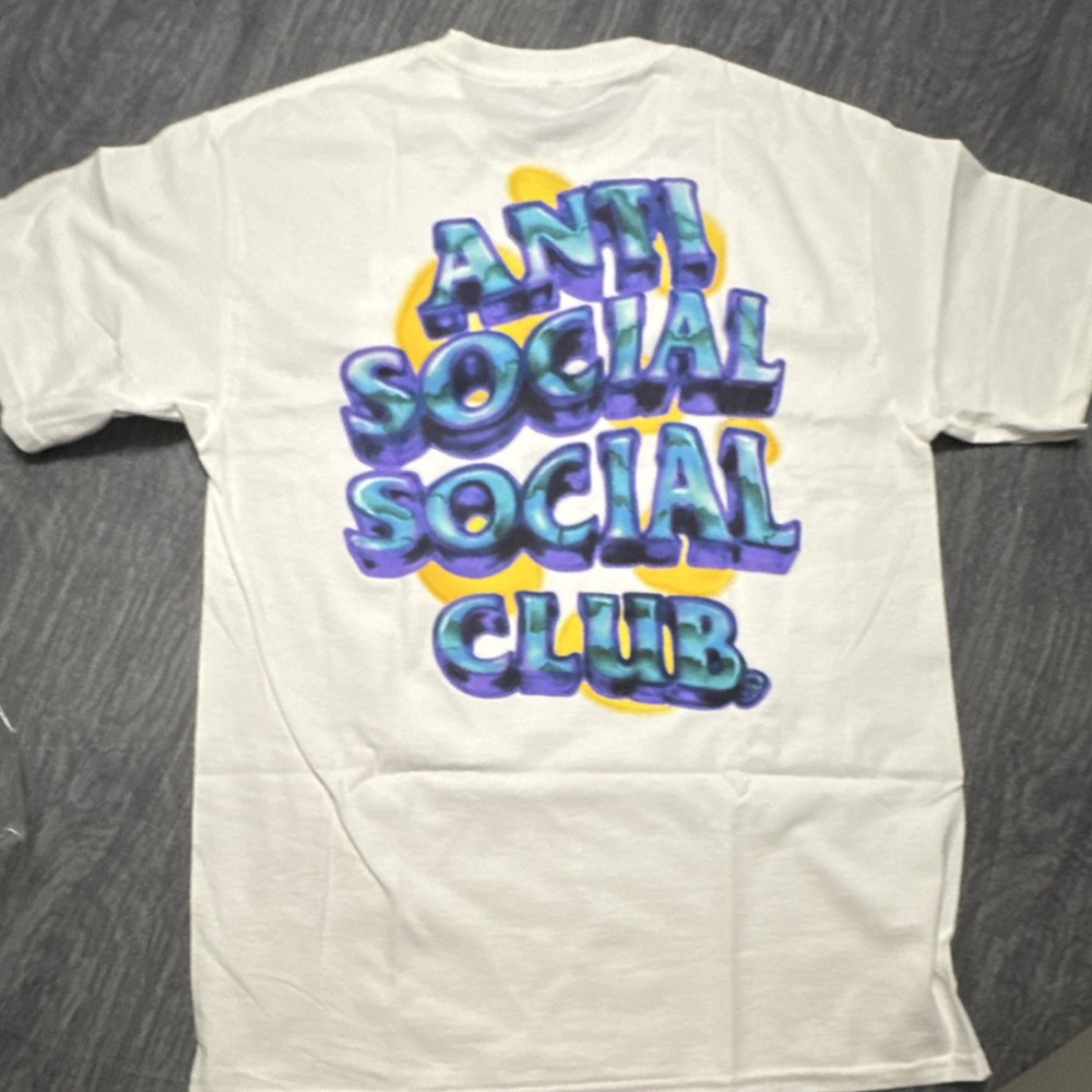 Anti Social Social Club White Graphic Logo Cotton Men's T-Shirt Size M