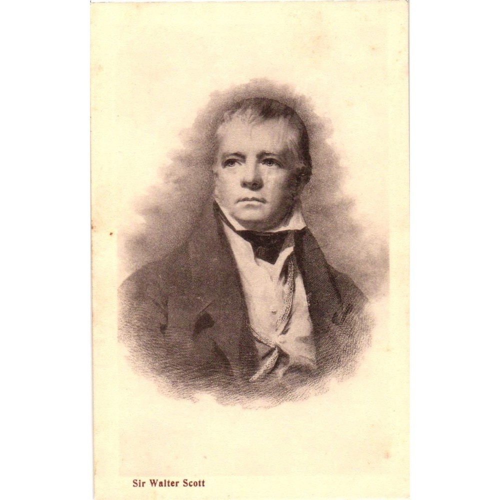 Antique Sir Walter Scott Postcard Undivided Back Scottish Author Portrait Sepia