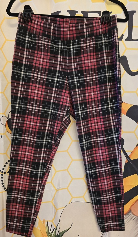 Torrid Women's Signature Waist Full Length Leggings Red Plaid Size 1