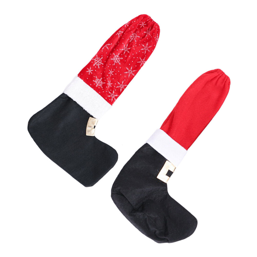 2 Pcs Christmas Chair Leg Hat Table Feet Sleeves Anti-scratch Covers