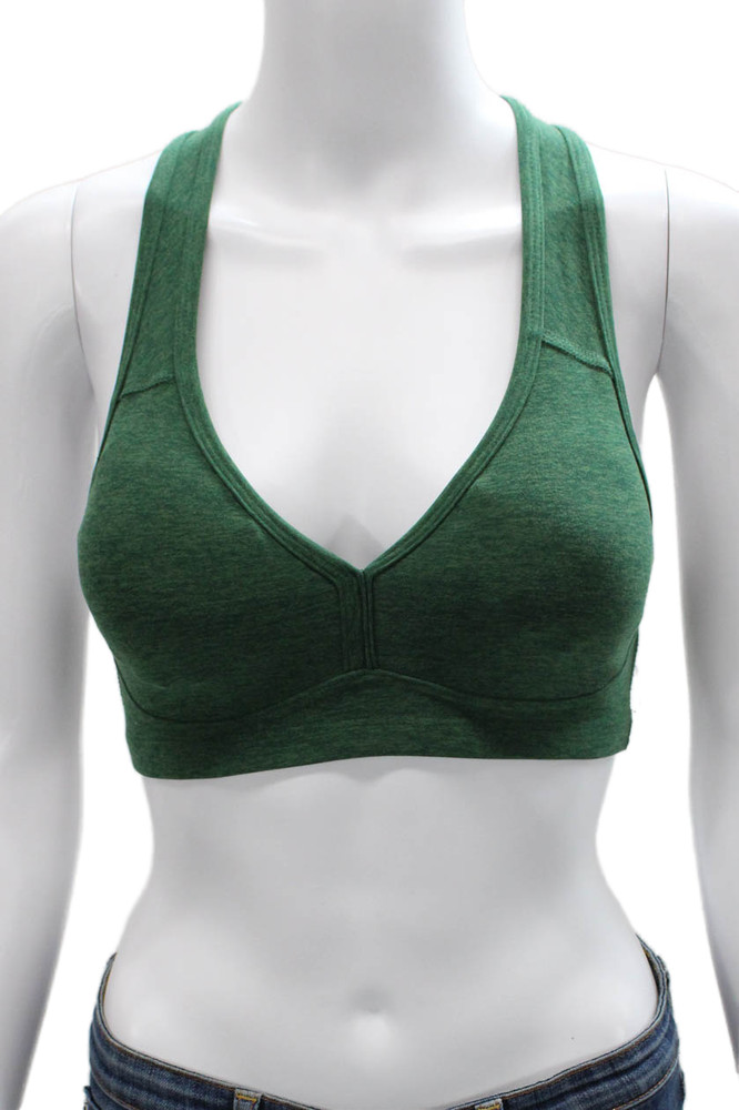 Beyond Yoga Womens Stretch Knit V Neck Sports Bra Green Size Extra SmallFree Shipping in US $100+ Orders | $6.95 Orders Below