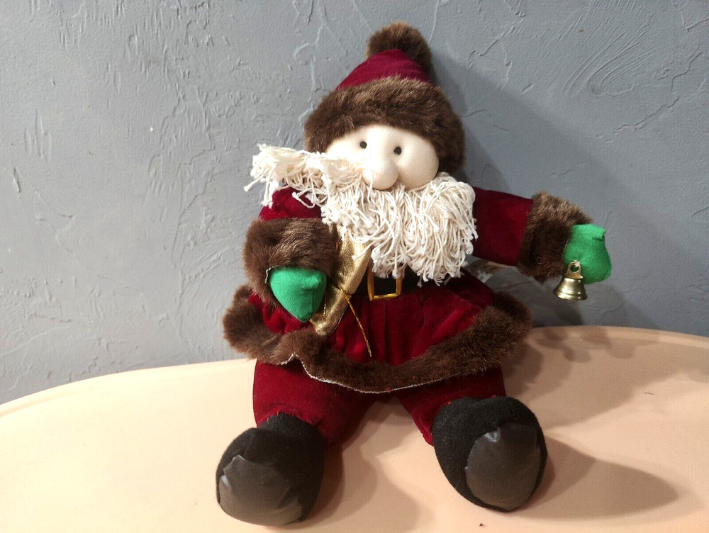 Santa Claus sitting plush 10”in velvet Unbranded vintage