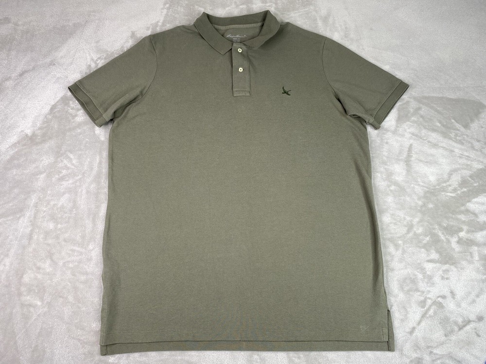 Eddie Bauer Big & Tall XL Olive Drab Vintage Polo Shirt
