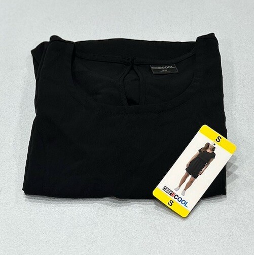 32 Degrees Cool Women's Crew Neck Short Sleeve Dress, Black, Size S