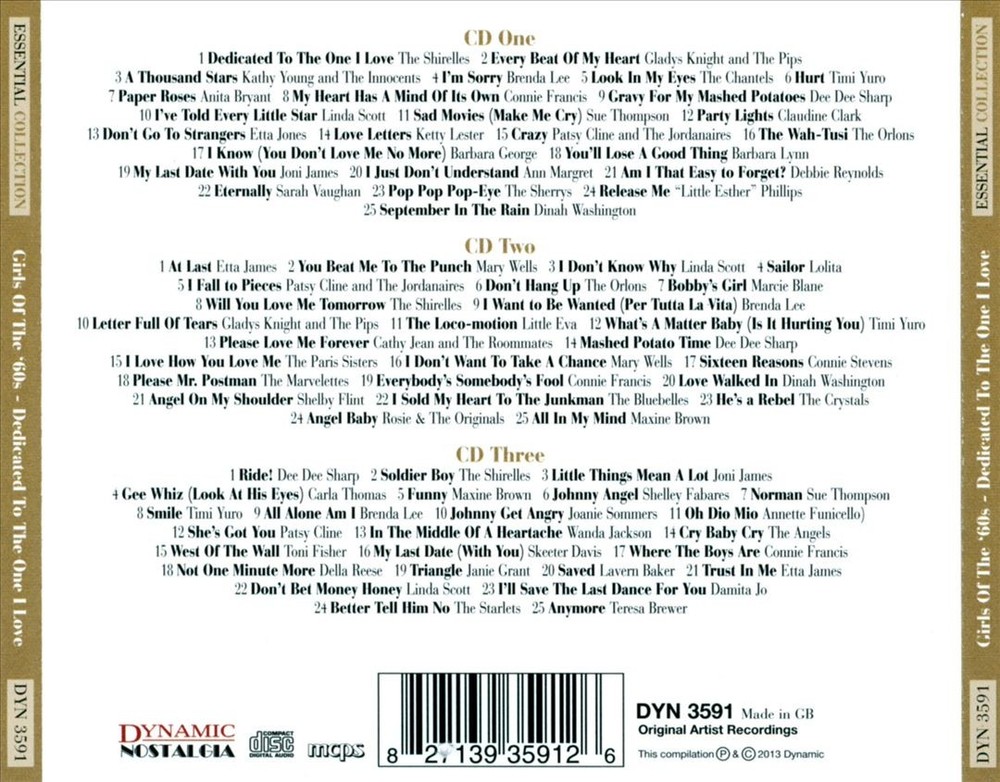 Various Artists - Girls Of The '60S: Dedicated To The One I Love New Cd