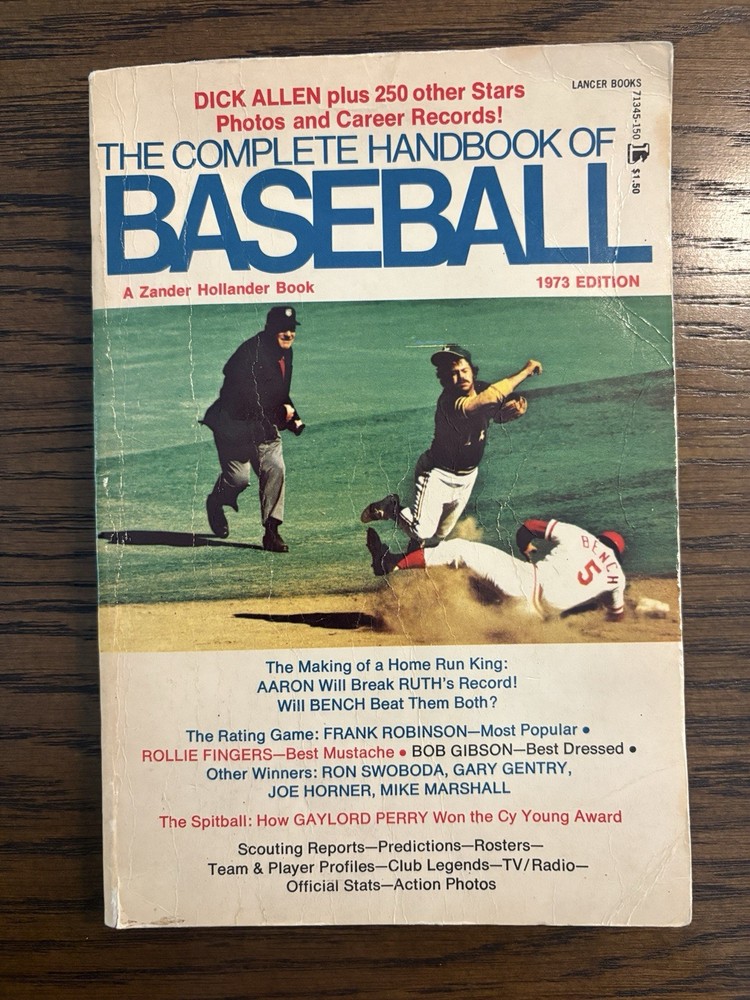 The Complete Handbook Of Baseball Zander Hollander Book 1973 Paperback