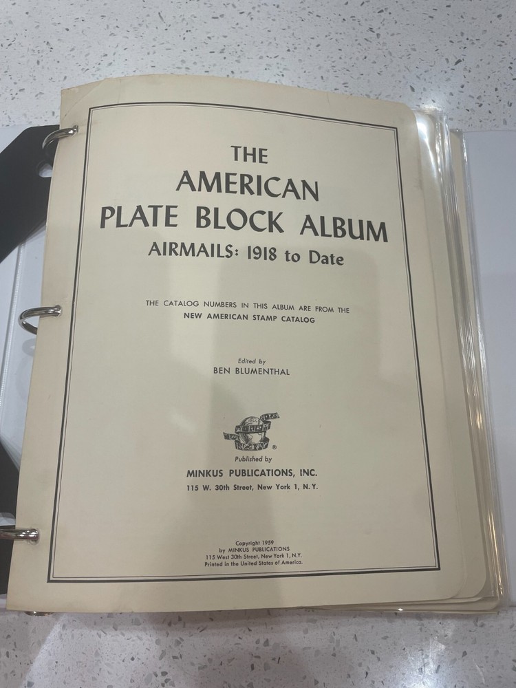 AIRMAIL STAMP PLATE BLOCK AND SINGLE STAMP ALBUM...MNHOG SEE VIDEO!!!