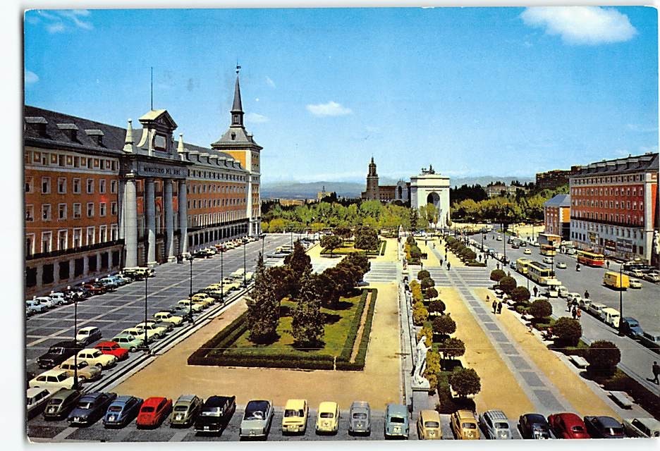 Postcard Moncloa Square Madrid Spain