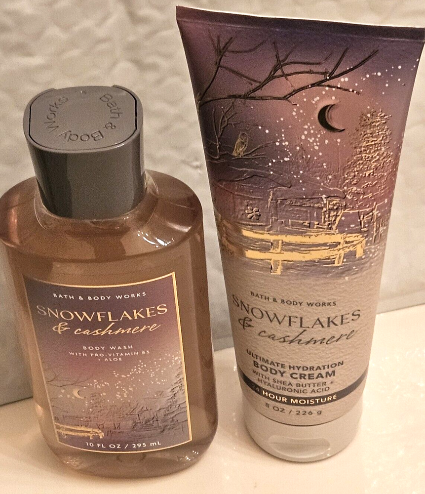 Bath & Body Works Snowflake and Cashmere Scented Shower Gel Wash and Body Cream