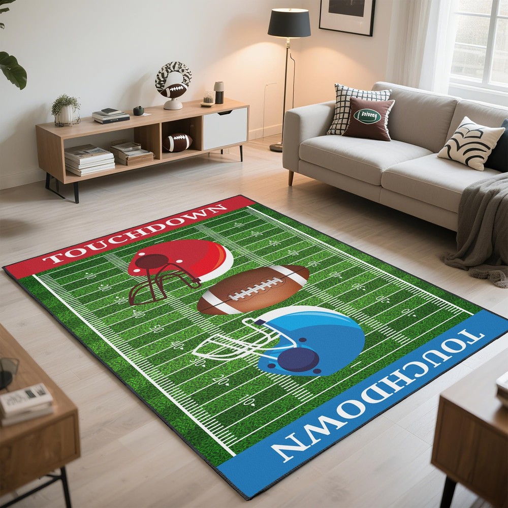 Vesocro Football Rug Non-Slip 3x5 ft,Football Court Area Rugs with Cool Print...