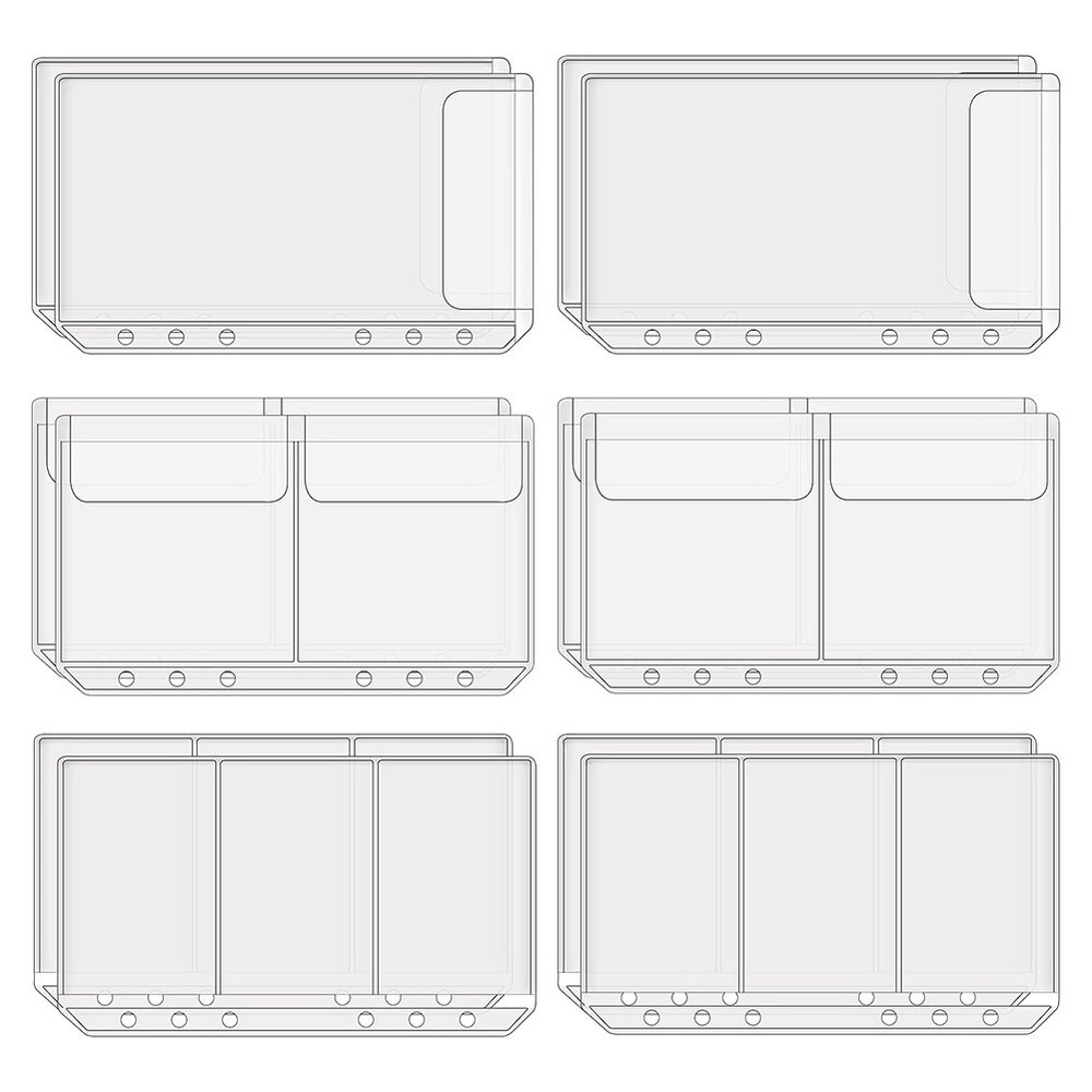 12 Pcs A6 Binder Pockets Cash Envelopes Clear Folder Organizer Photocard6724