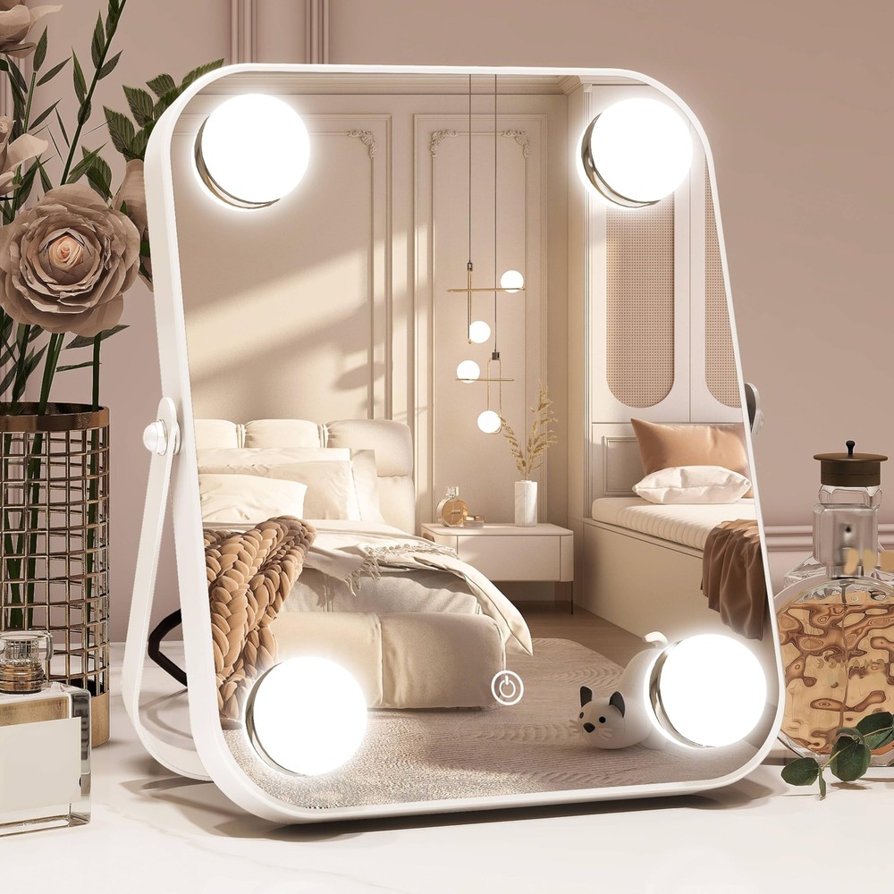 Hollywood Vanity Mirror with LED Lights and Tablet Holder  
