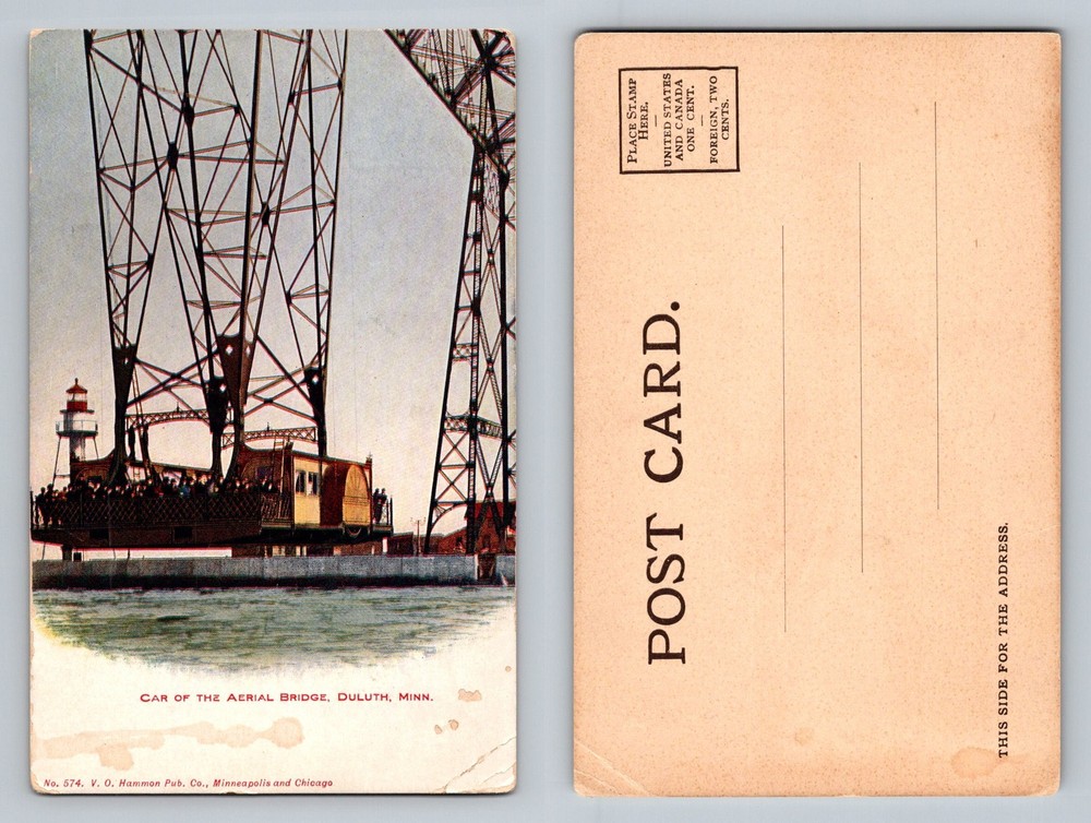 Duluth, MN-Minnesota, Aerial Bridge Car Ferry Structure Vintage Postcard