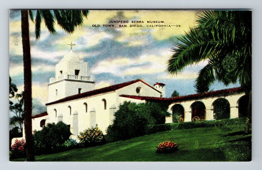 San Diego CA-California, Junipero Serra Museum, Old Town, Vintage Postcard