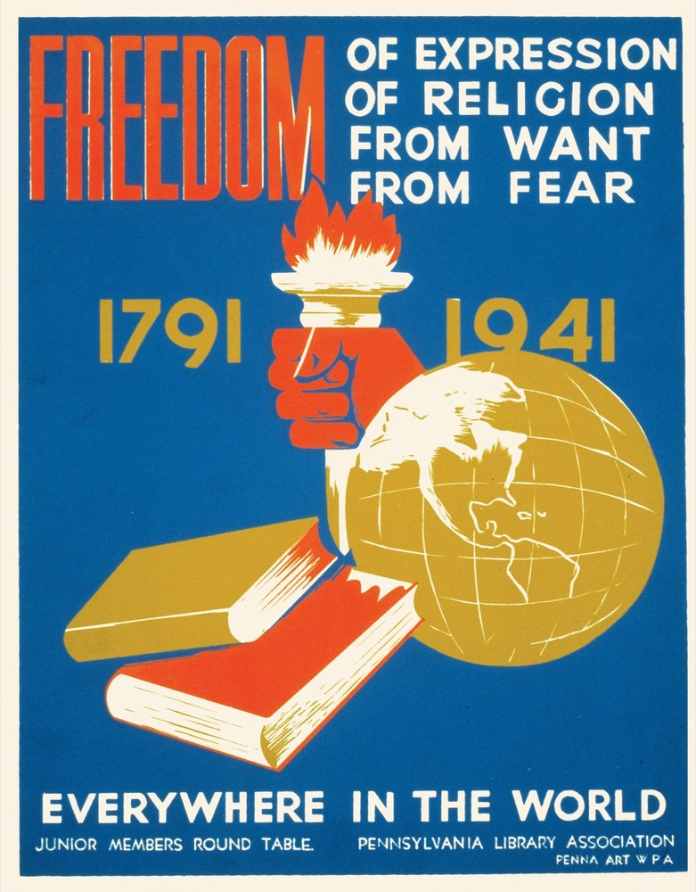 Decor Poster. Fine Graphic Art Design. Freedom 1791-1941. Home  Wall Art. 1732