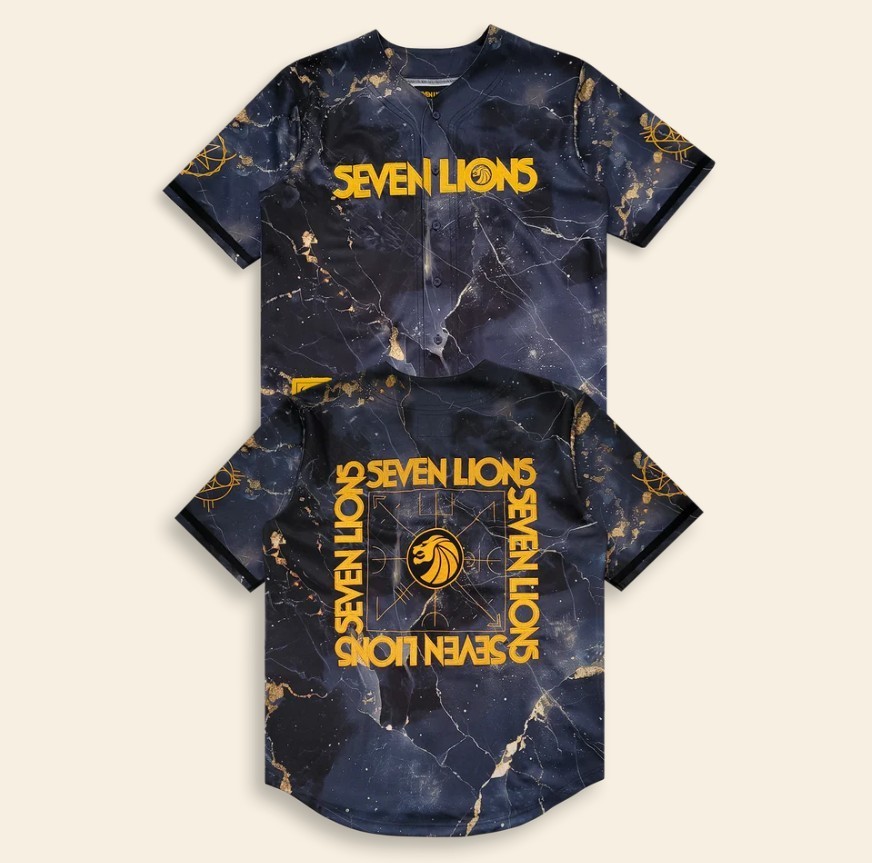 SEVEN LIONS MARBLE & MYST JERSEY EDM Rave Baseball Jersey size XL XLarge