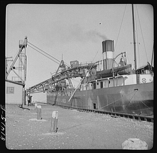 Photo:Canadian collier loading at port of Oswego, New York]
