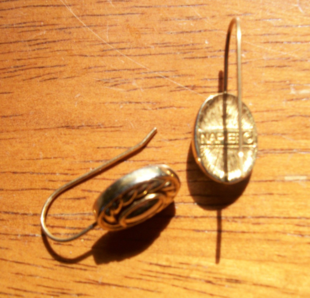 Vintage Napier Earrings Gold Tone Pierced Signed