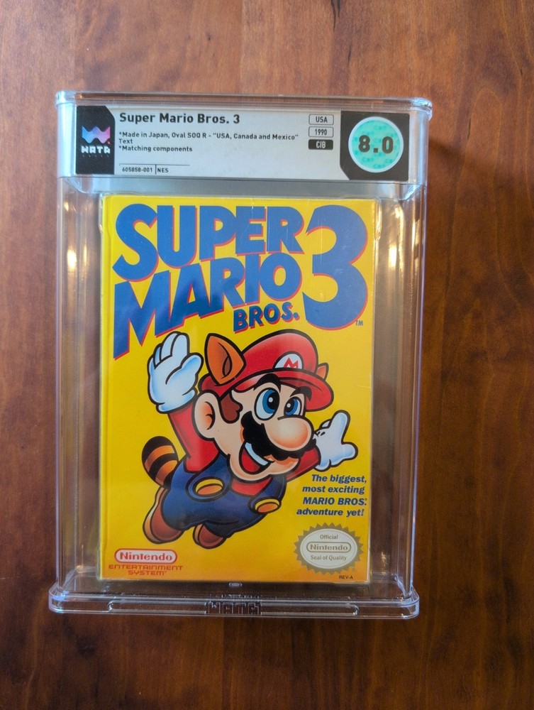 Super Mario Bros. 3 NES WATA 8.0 CIB Rev-A Nintendo 1990