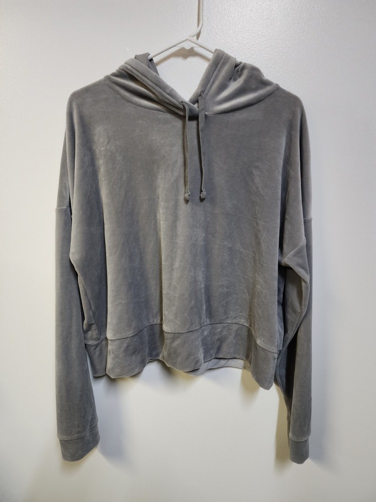 The Lounge Life Softest Hoodie Crop - Super Soft Grey Material - XL